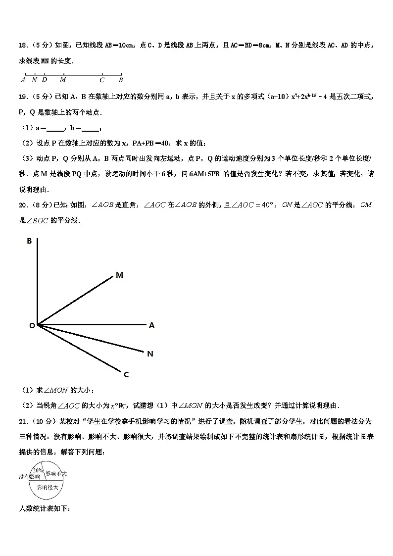 福建省厦门市四校联考2026届七年级数学第一学期期末联考模拟试题含解析第3页