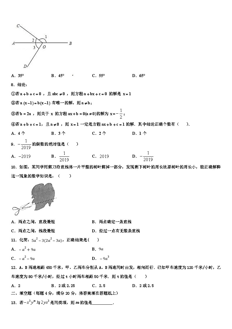 福建省龙岩市永定县2026届数学七年级第一学期期末调研模拟试题含解析第2页