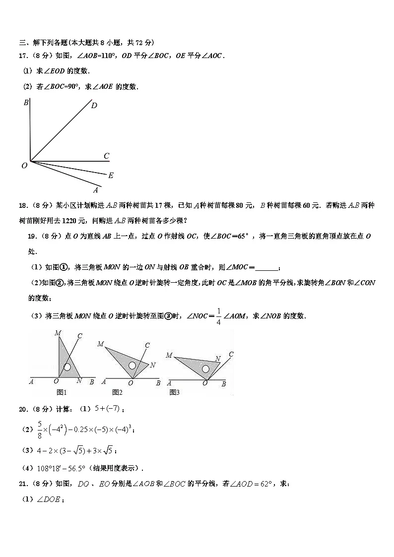 福建省福州市福清市林厝初级中学2026届数学七上期末教学质量检测模拟试题含解析第3页