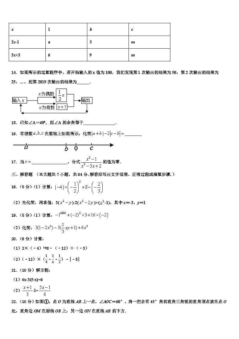 甘肃省陇南市名校2026届数学七上期末检测模拟试题含解析第3页