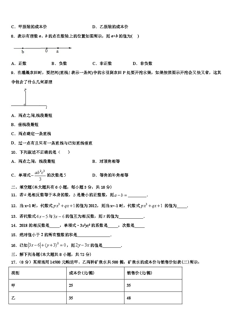 广东省潮阳区华侨中学2026届数学七年级第一学期期末联考试题含解析第2页