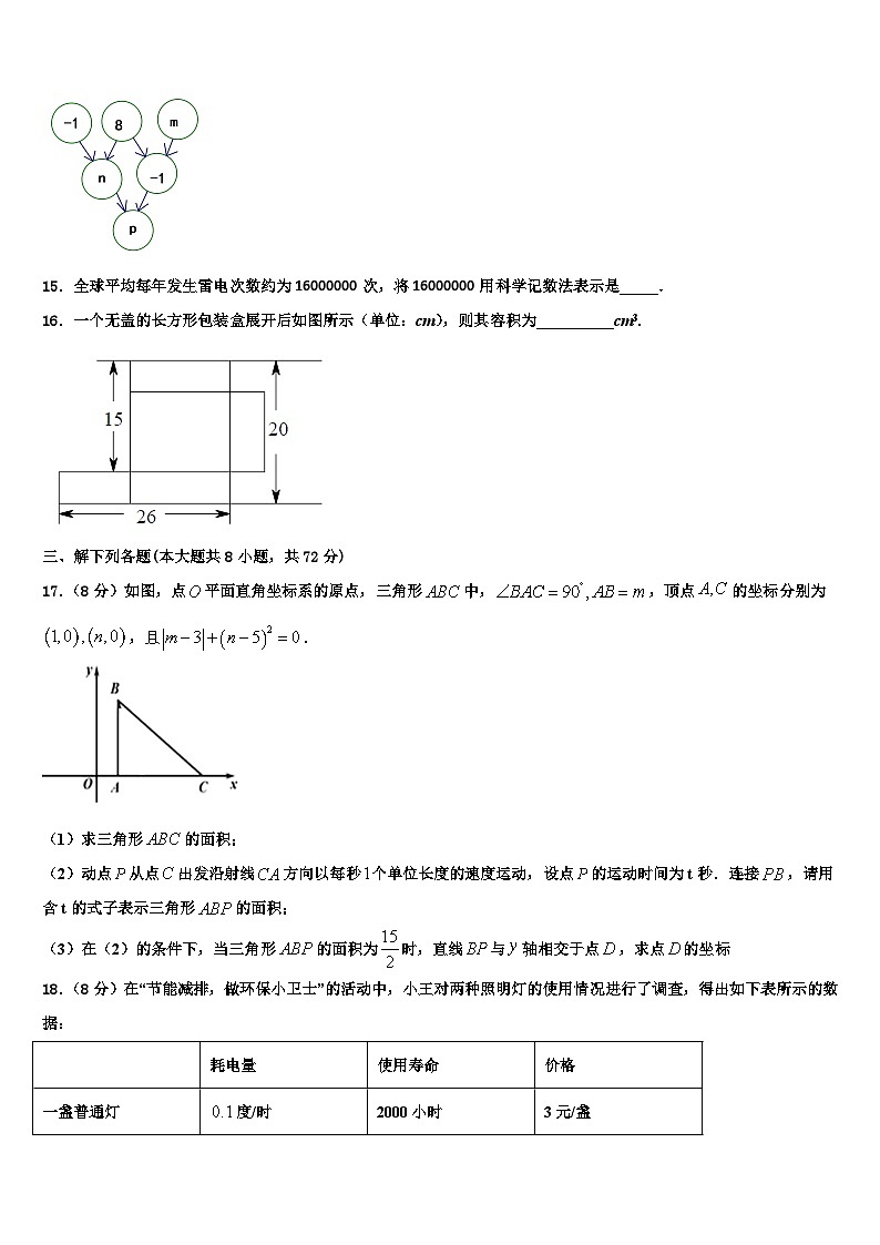 甘肃省武威市第五中学2026届数学七年级第一学期期末达标检测模拟试题含解析第3页
