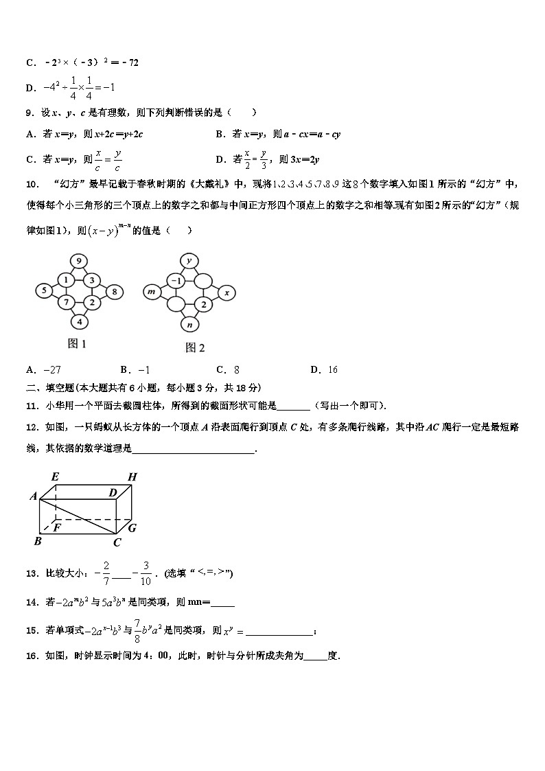 广东省华师附中2026届七年级数学第一学期期末达标测试试题含解析第2页