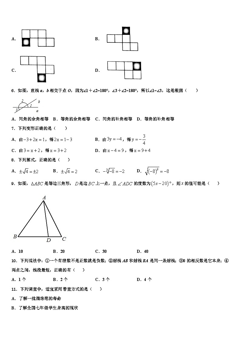 广东省汕头市潮南区2026届七年级数学第一学期期末质量跟踪监视试题含解析第2页