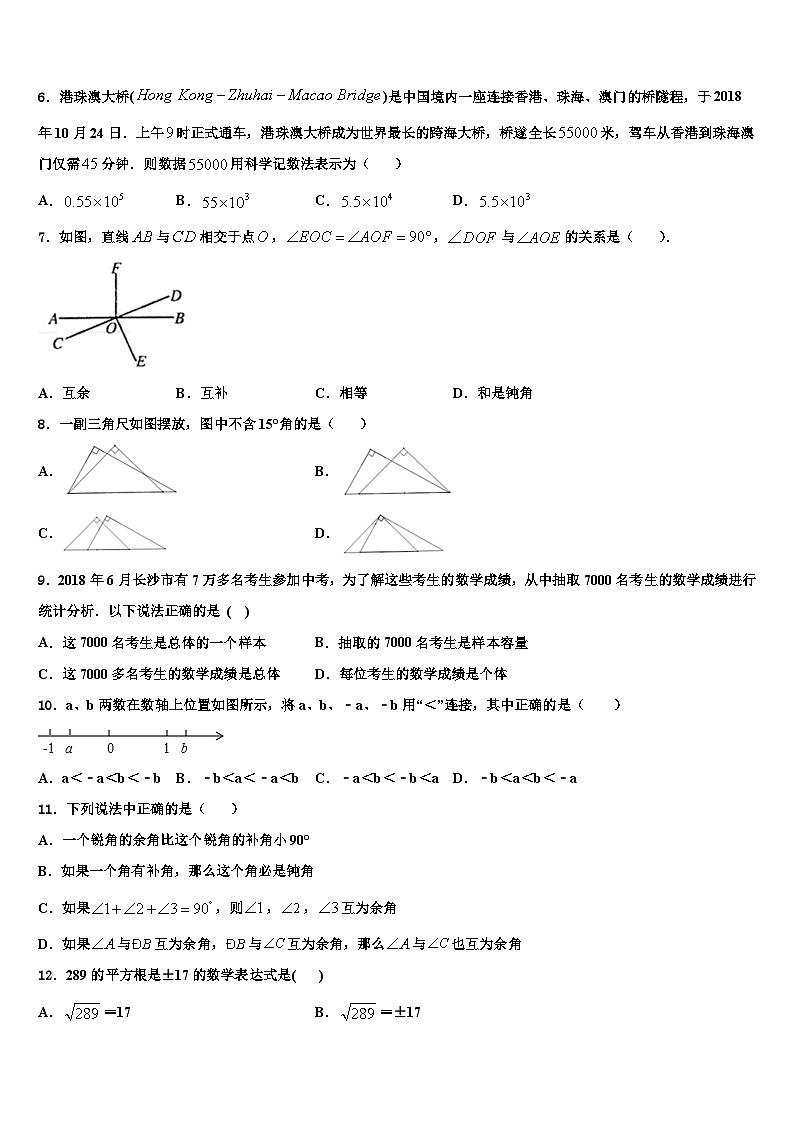 广西浦北县2026届七年级数学第一学期期末调研试题含解析第2页