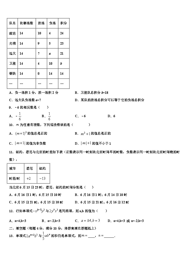 广西省桂林市2026届数学七上期末学业质量监测试题含解析第2页