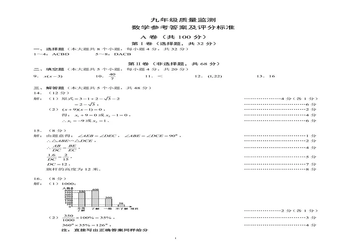 四川省成都市八区联考2024-2025学年九年级上学期数学期末考试卷第3页