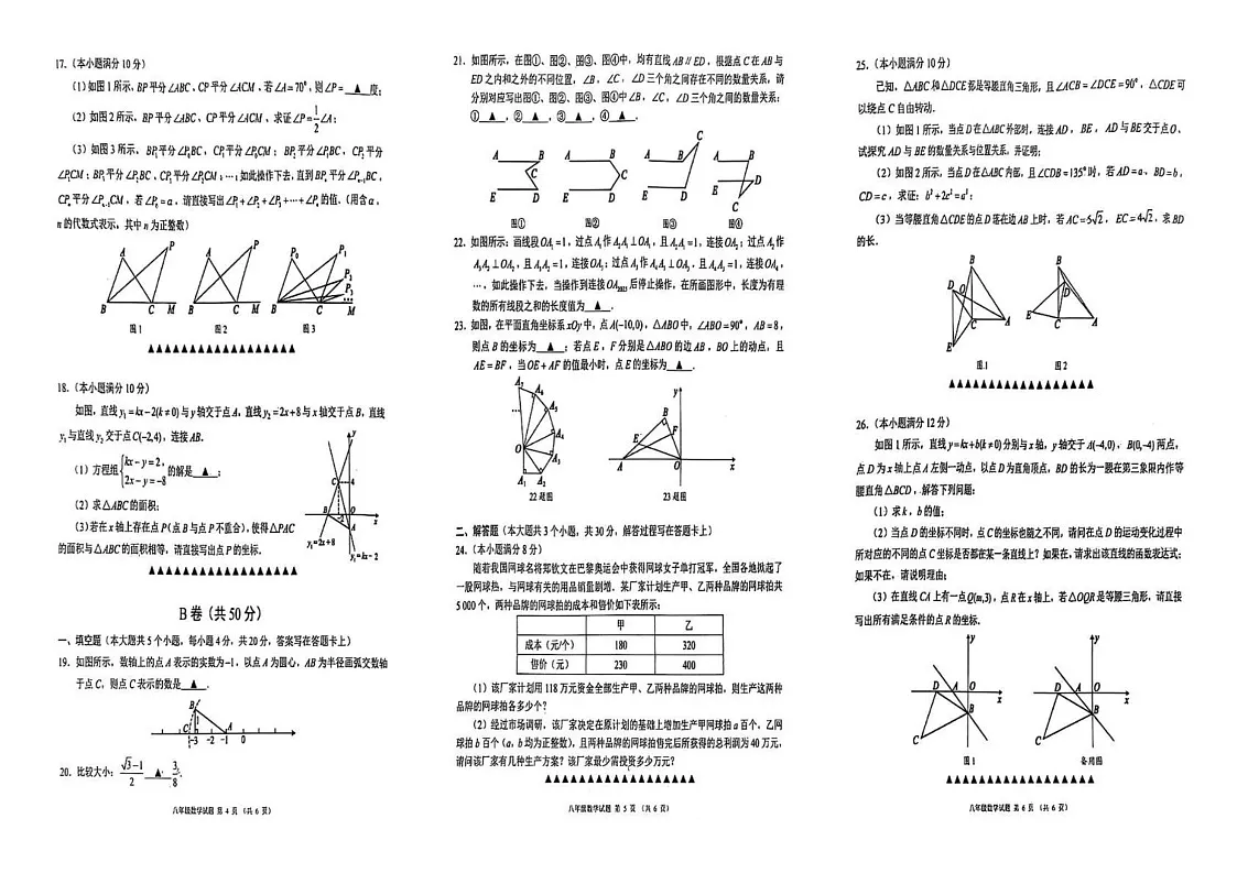 四川省成都市八区联考2024-2025学年八年级上学期数学期末考试卷第2页