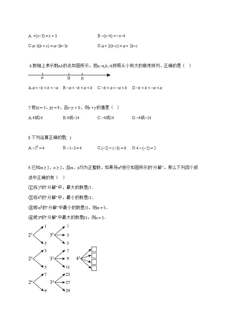 2025—2026学年四川省绵阳市盐亭县七年级上册11月期中数学试卷 [有答案]第2页