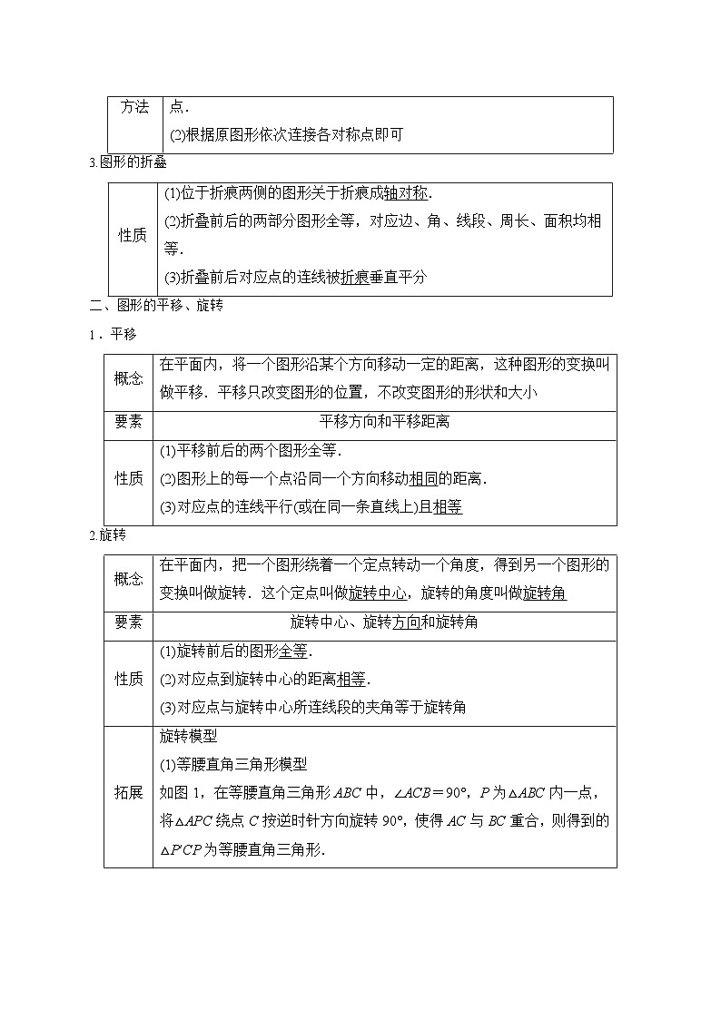 2025年九年级（中考数学）一轮复习考点复习讲义：图形的变换 [有答案]第2页