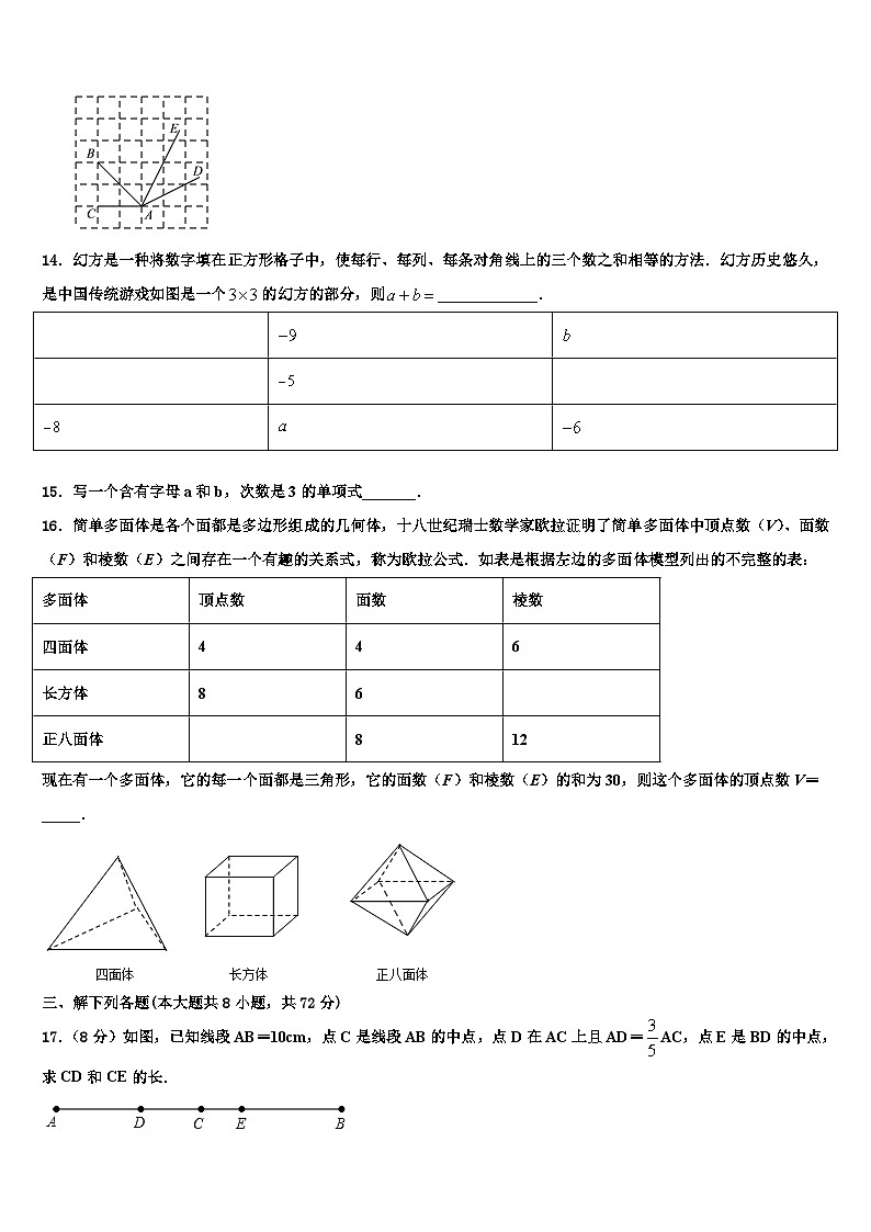 黑龙江省黑河市1中学2026届七年级数学第一学期期末学业质量监测模拟试题含解析第3页