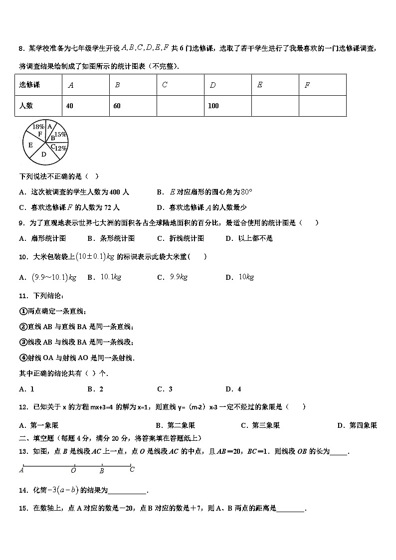 湖南省部分地区2026届数学七上期末联考模拟试题含解析第2页