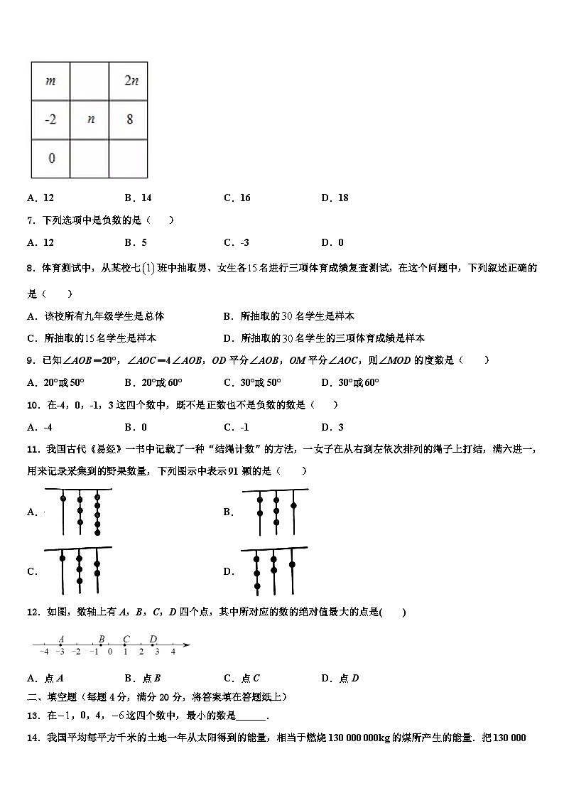湖南省东安县2026届数学七上期末学业质量监测试题含解析第2页