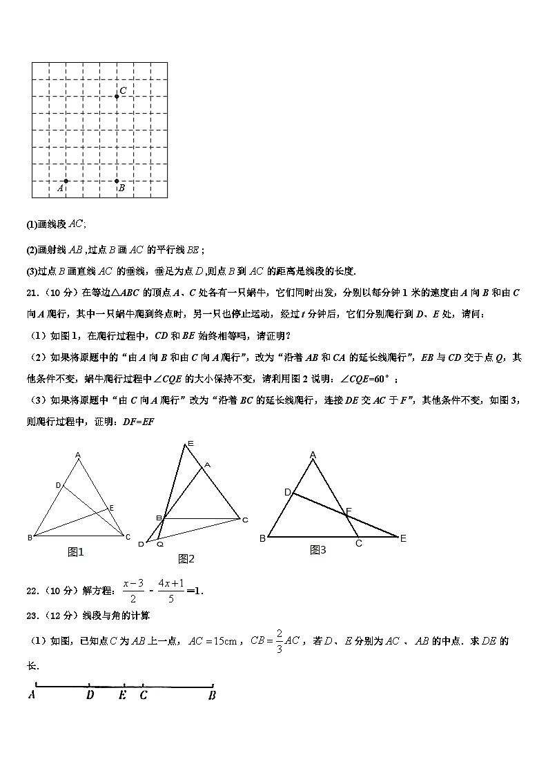 湖北省孝感市云梦县2026届七年级数学第一学期期末学业水平测试试题含解析第3页
