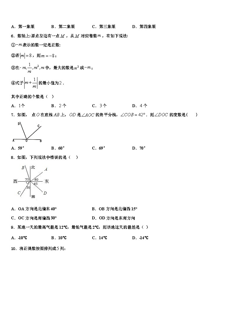 湖南省娄底市冷水江市2026届数学七年级第一学期期末质量跟踪监视模拟试题含解析第2页