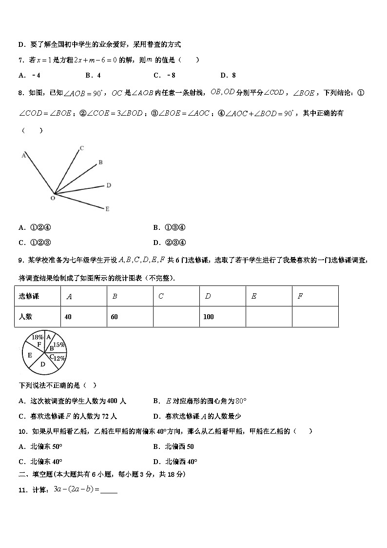 湖南省永州市名校2026届七年级数学第一学期期末质量检测模拟试题含解析第2页