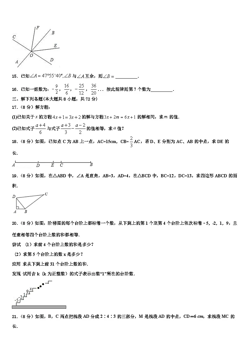 吉林省延边州安图县2026届七年级数学第一学期期末质量跟踪监视模拟试题含解析第3页
