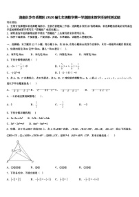 湖南长沙市岳麓区2026届七年级数学第一学期期末教学质量检测试题含解析