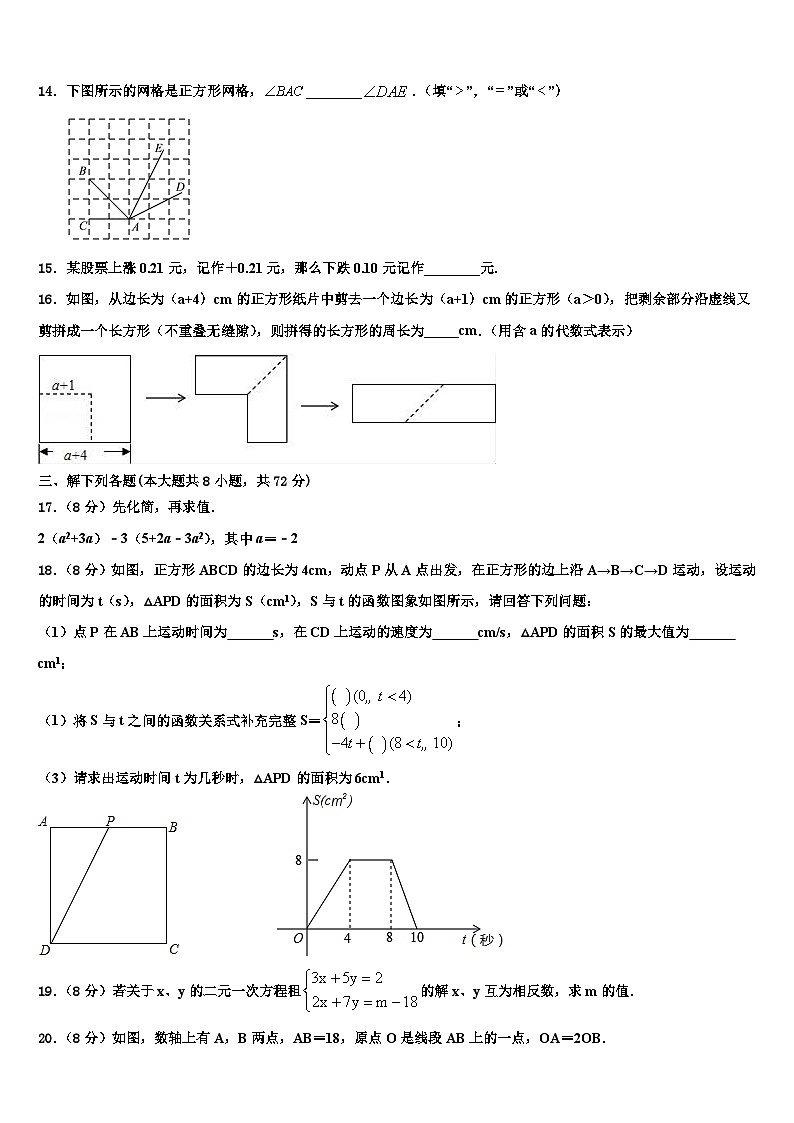 怀化市重点中学2026届数学七年级第一学期期末综合测试试题含解析第3页