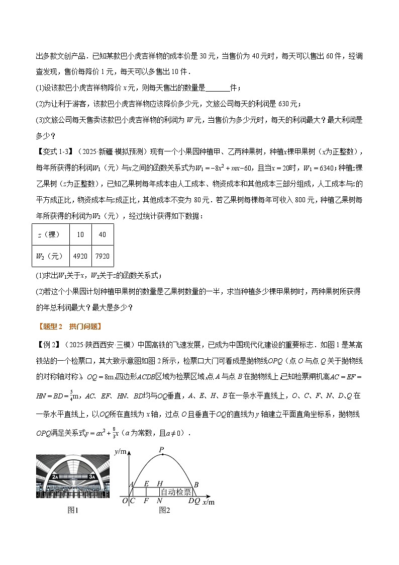 专题5.5 用二次函数解决问题（举一反三讲义）数学苏科版九年级下册（原卷版）第3页