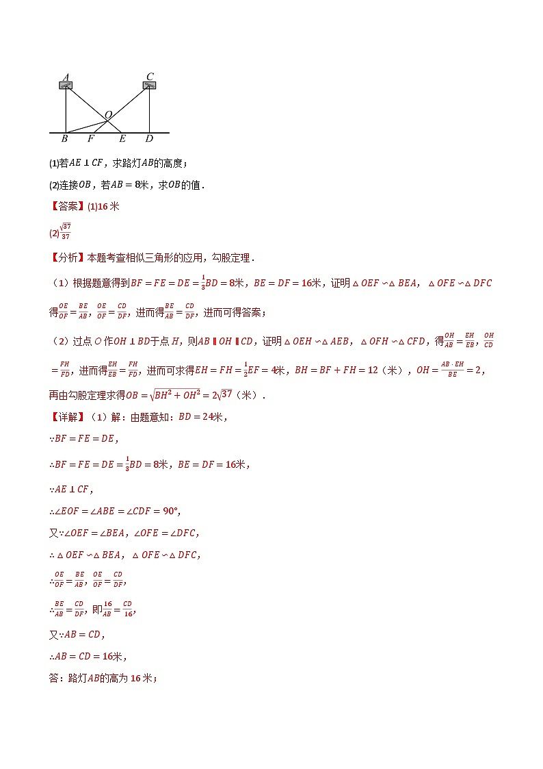 专题6.5 用相似三角形解决问题（举一反三讲义）数学苏科版九年级下册（解析版）第2页