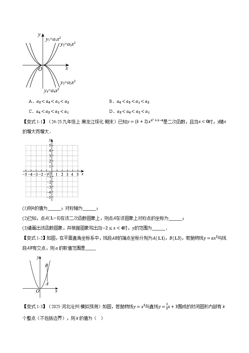 专题5.2 二次函数的图像和性质（一）（举一反三讲义）数学苏科版九年级下册（原卷版）第3页