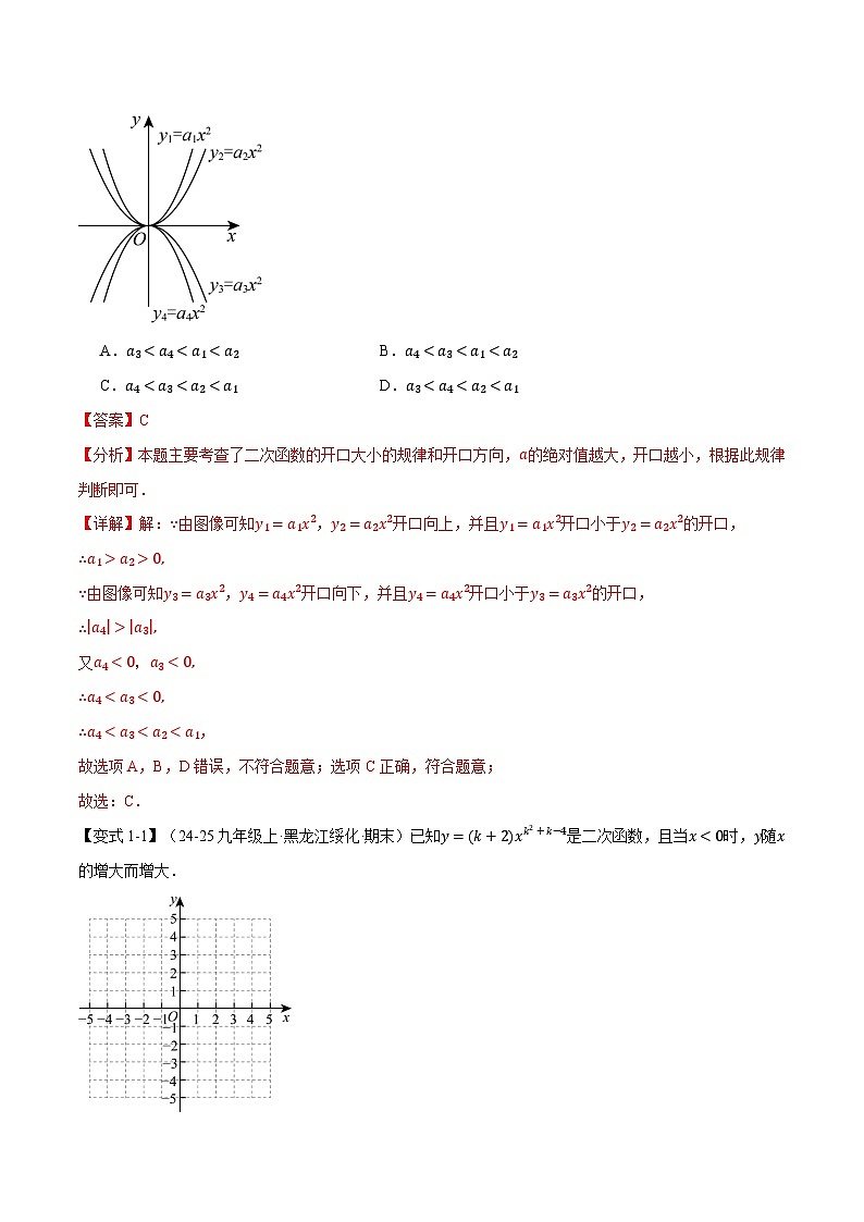 专题5.2 二次函数的图像和性质（一）（举一反三讲义）数学苏科版九年级下册（解析版）第3页