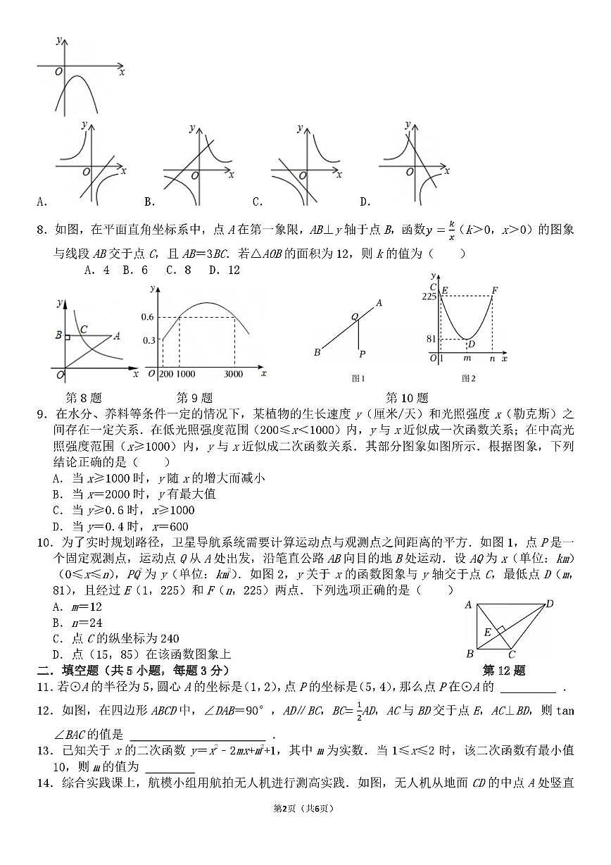 山东省 威海荣成市2025－2026学年上学期九年级数学期中质量检测题第2页