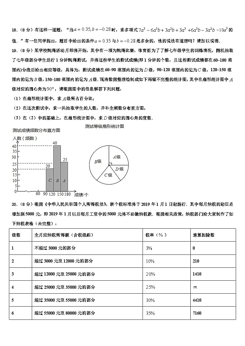 江苏省阜宁县2026届七年级数学第一学期期末教学质量检测试题含解析第3页