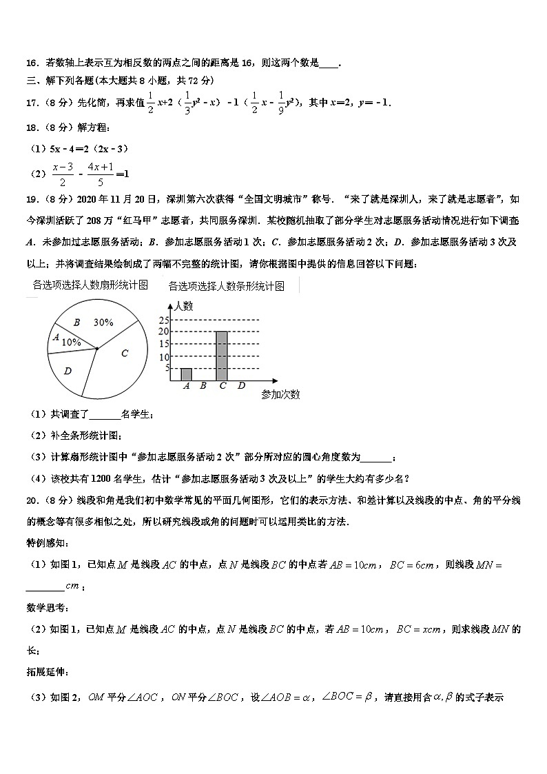 江苏省南京市溧水区五校2026届数学七上期末复习检测模拟试题含解析第3页
