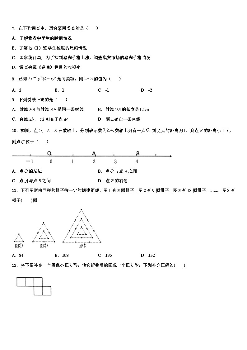江苏省南师大附中树人学校2026届数学七年级第一学期期末调研试题含解析第2页