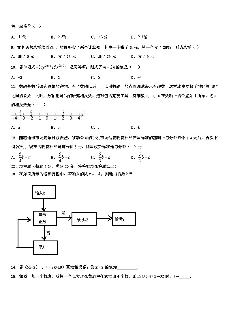 江苏省无锡市长泾片2026届七年级数学第一学期期末综合测试模拟试题含解析第2页