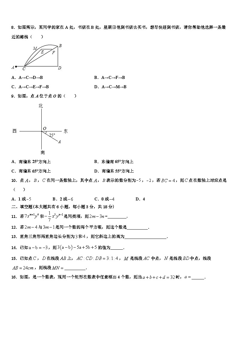 江苏省苏州市吴中学区统考2026届七年级数学第一学期期末达标测试试题含解析第2页