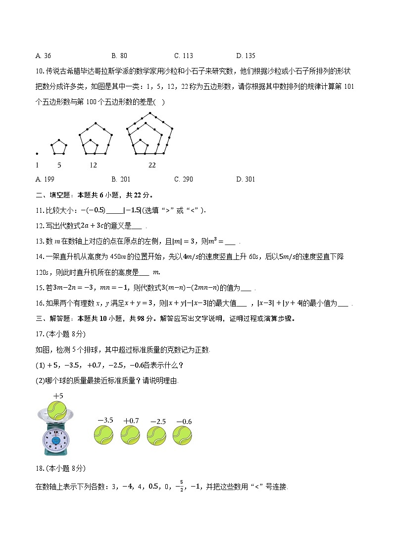 2025-2026学年江苏省南通市海门区七年级（上）期中数学试卷（有答案和解析）第2页