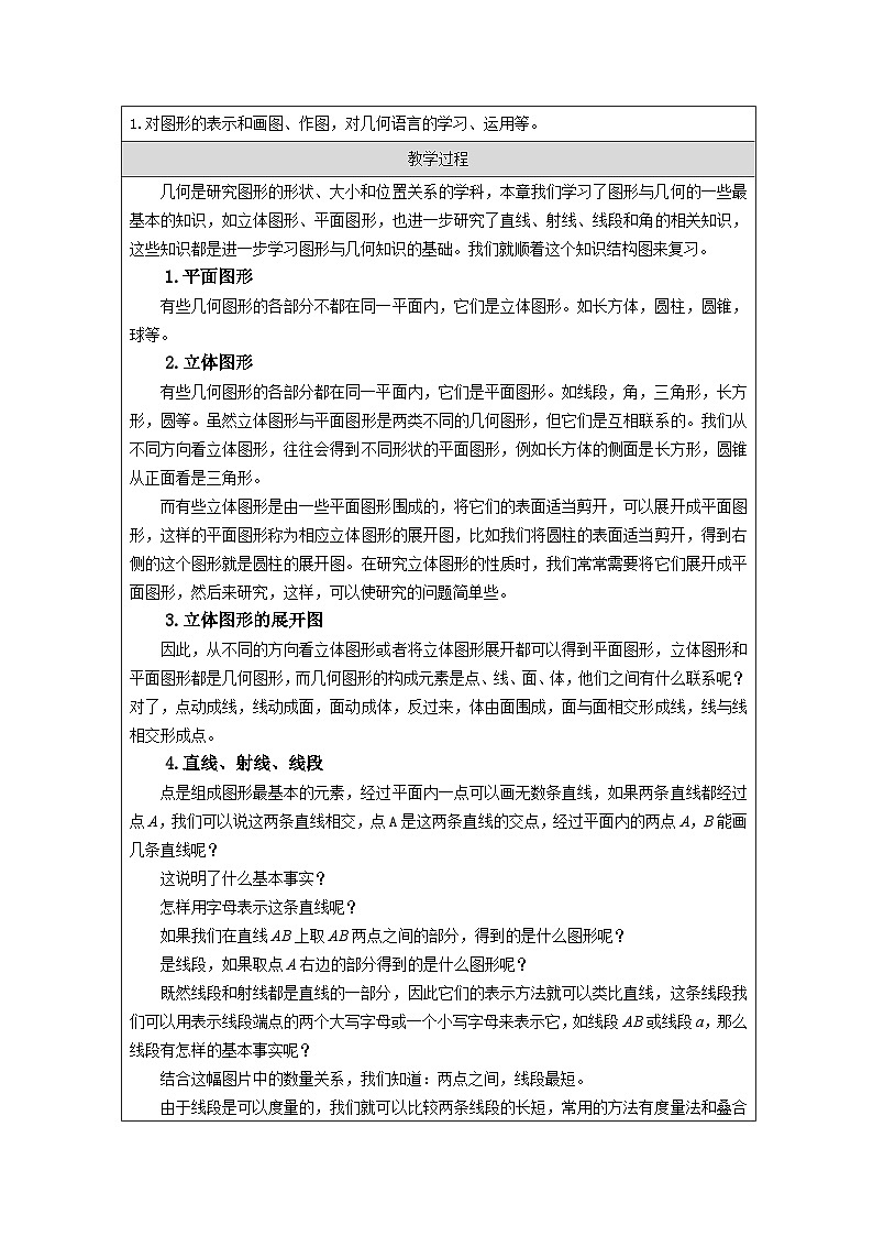 人教版数学七年级上册4小结表格式教案第2页