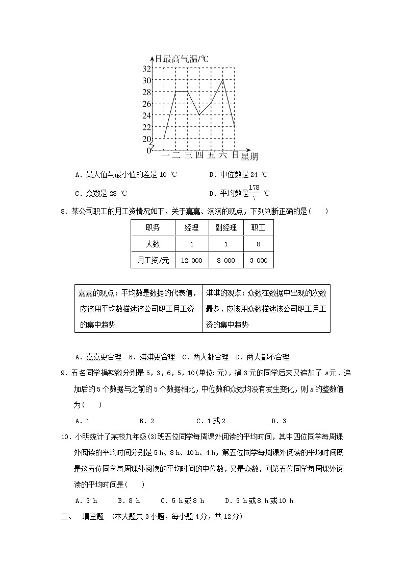 河北省2025秋九年级数学上册第23章数据分析学情评估试卷（含解析冀教版）第2页