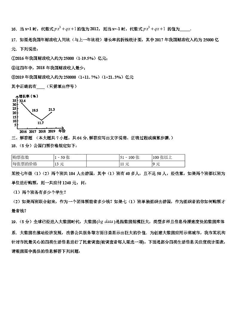 辽宁省朝阳市第一中学2026届数学七上期末调研试题含解析第3页