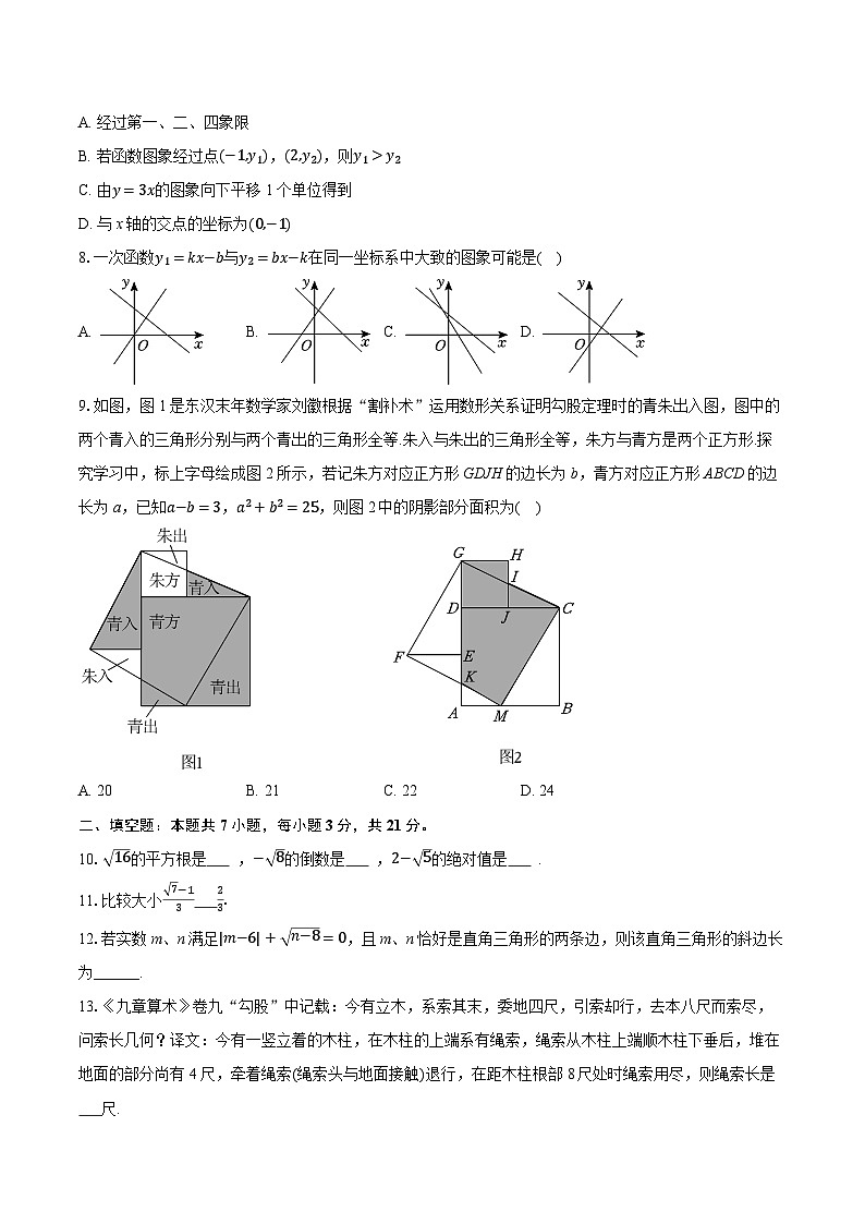 2025-2026学年山东省青岛市崂山区育才学校八年级（上）期中数学试卷（有答案和解析）第2页