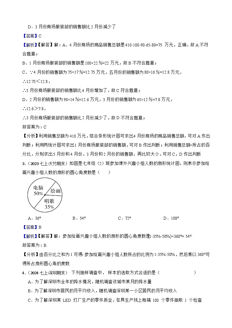 第六章 数据的收集与整理（B卷·能力提升练）（解析版）-【单元测试】七年级数学上册分层训练AB卷（北师大版）第2页