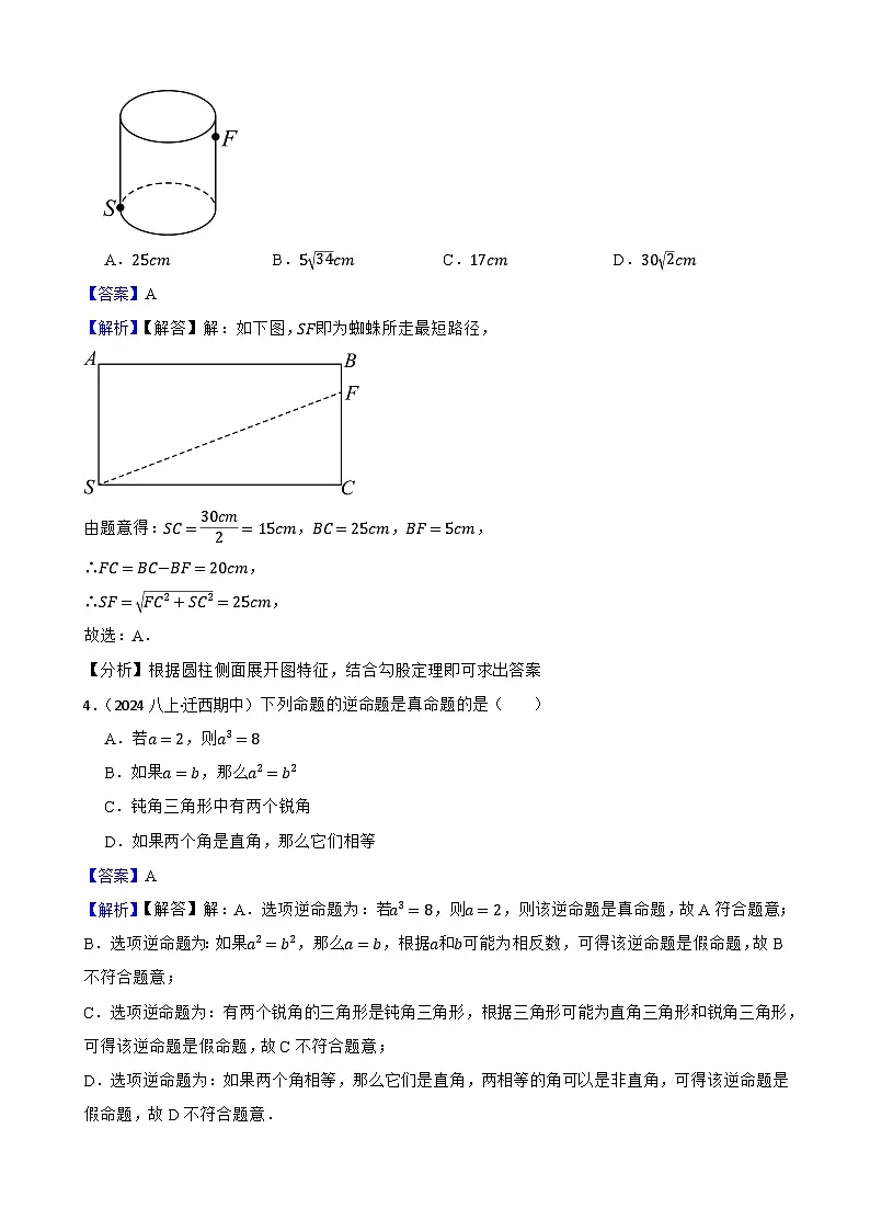 第2章 特殊三角形（B卷·能力提升练）（解析版）-【单元测试】八年级数学上册分层训练AB卷（浙教版）第3页