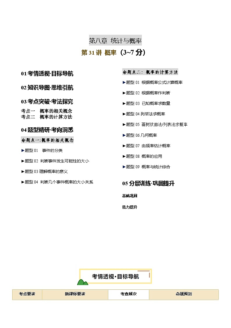 第31讲 概率 解析版第1页