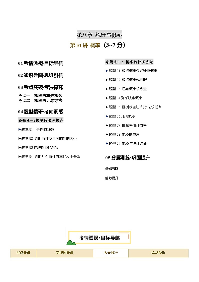 第31讲 概率 原卷版第1页