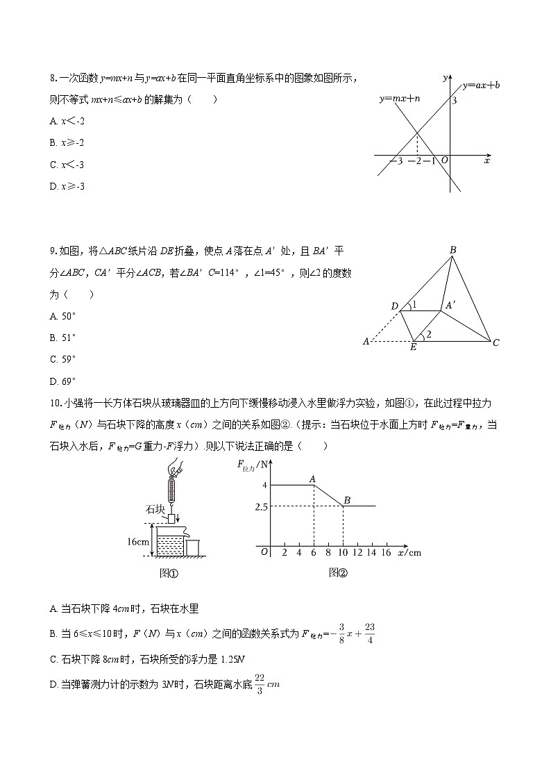 2025-2026学年安徽省合肥市八年级（上）期中数学试卷-自定义类型第2页