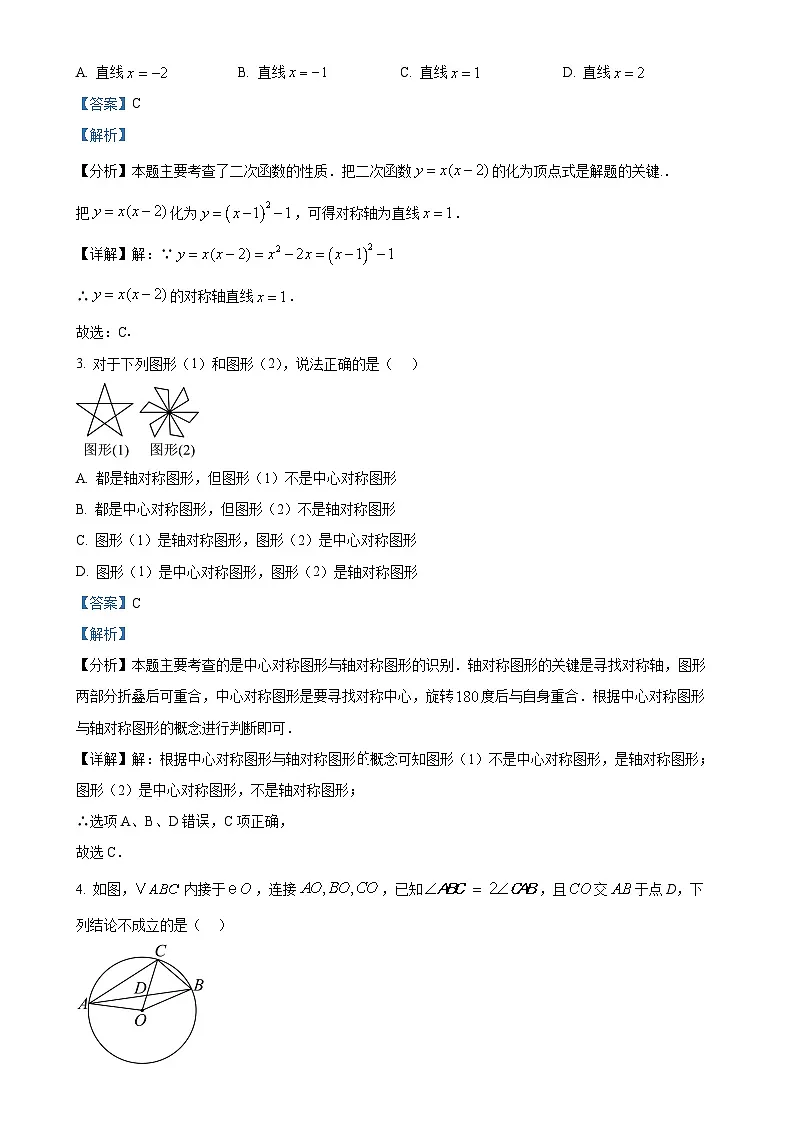 北京市陈经纶中学分校九年级上学期数学12月月质量检测数学试卷 （解析版）-A4第2页