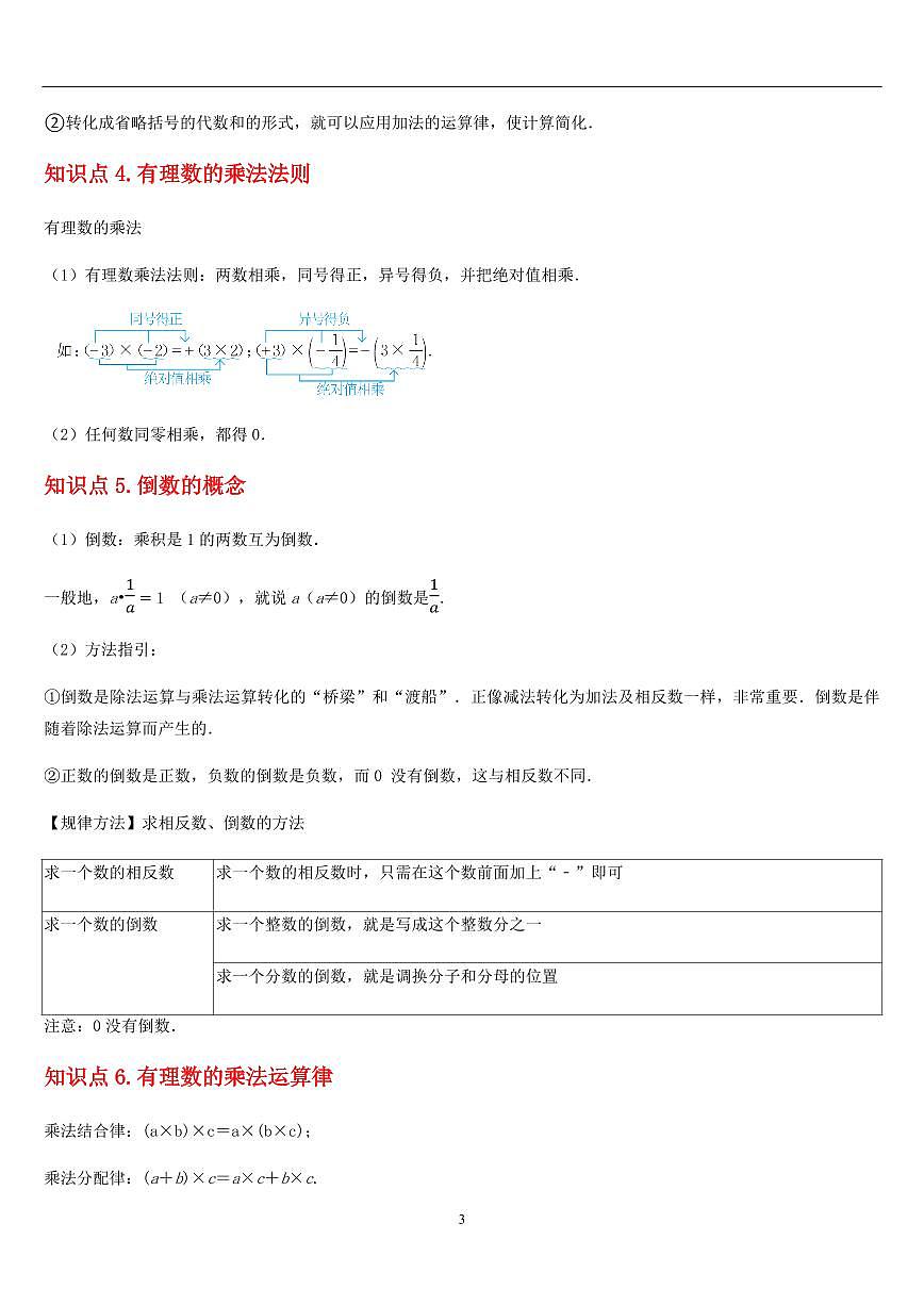 有理数的运算 章节（15知识点回顾+35题型练习）（解析版）第3页