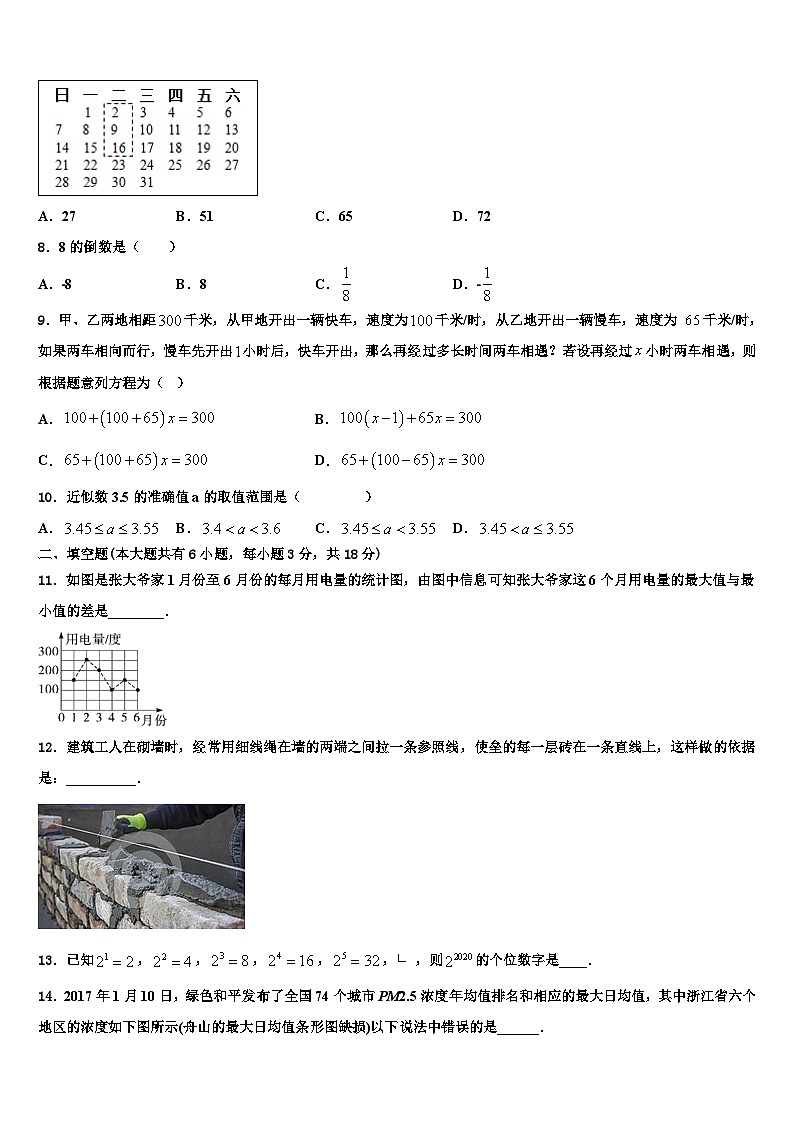 南充市重点中学2026届数学七年级第一学期期末教学质量检测试题含解析第2页