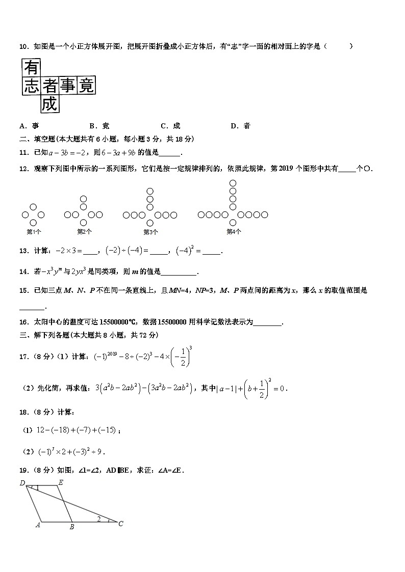 辽宁省葫芦岛市名校2026届数学七年级第一学期期末学业水平测试模拟试题含解析第2页