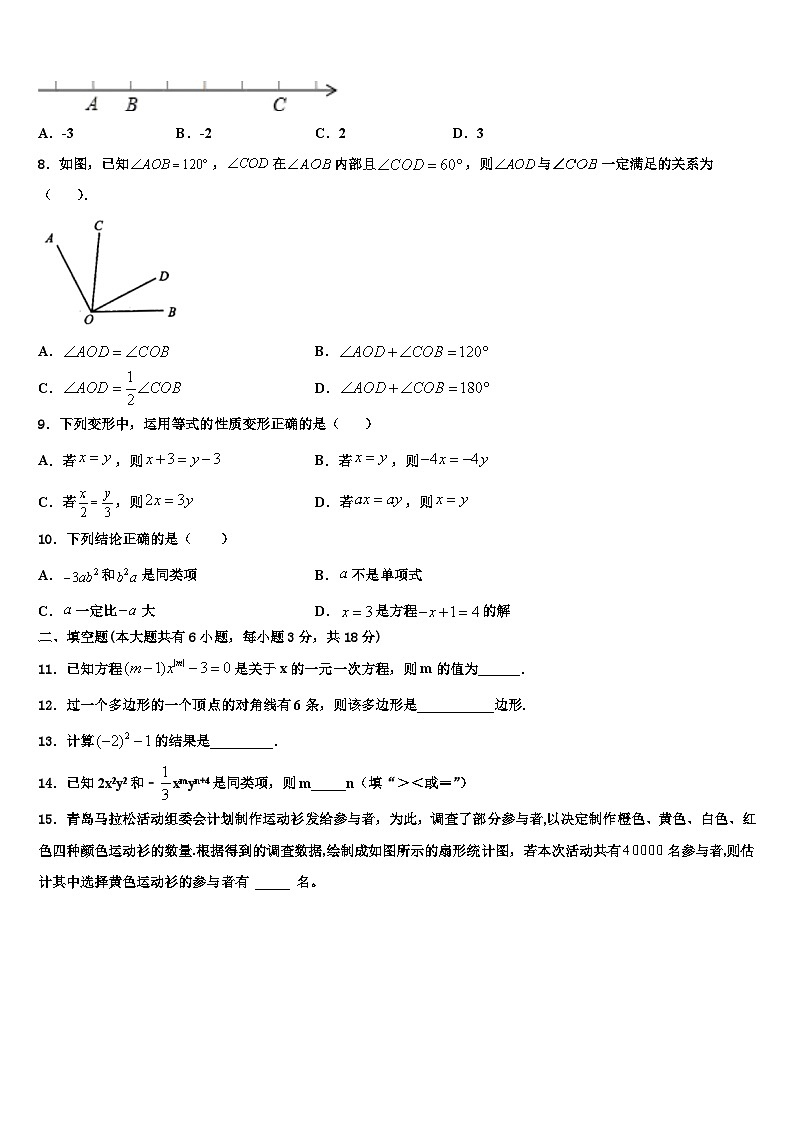 内蒙古兴安盟2026届数学七上期末统考试题含解析第2页