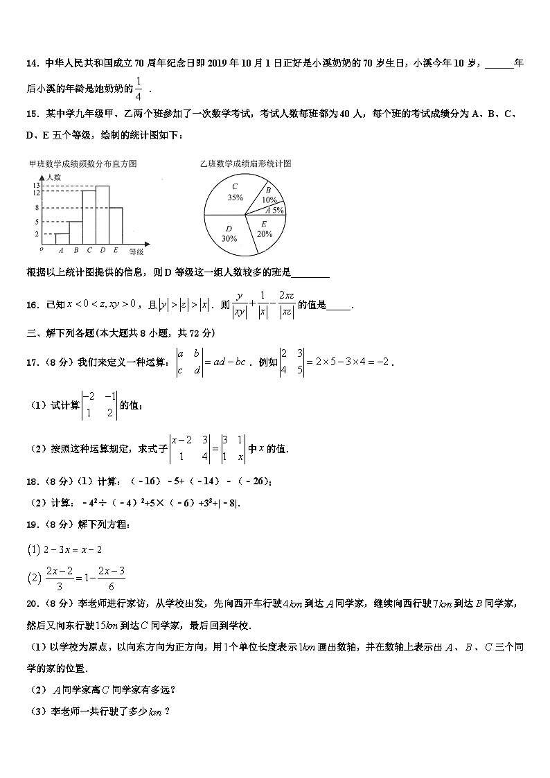 山东省济南市2026届数学七上期末联考试题含解析第3页