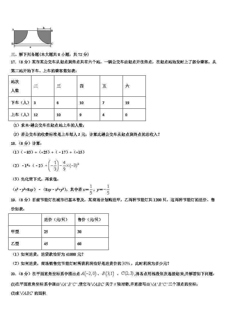 山东省临沂市沂县2026届数学七年级第一学期期末达标检测模拟试题含解析第3页